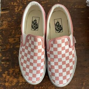 Vans Pink Checkered Slip-On Shoes